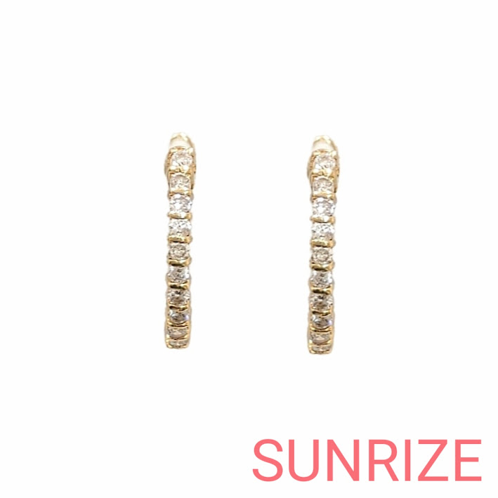 K18 ダイヤモンド フープピアス【K1378】【中古】｜SUNRIZEshop 店
