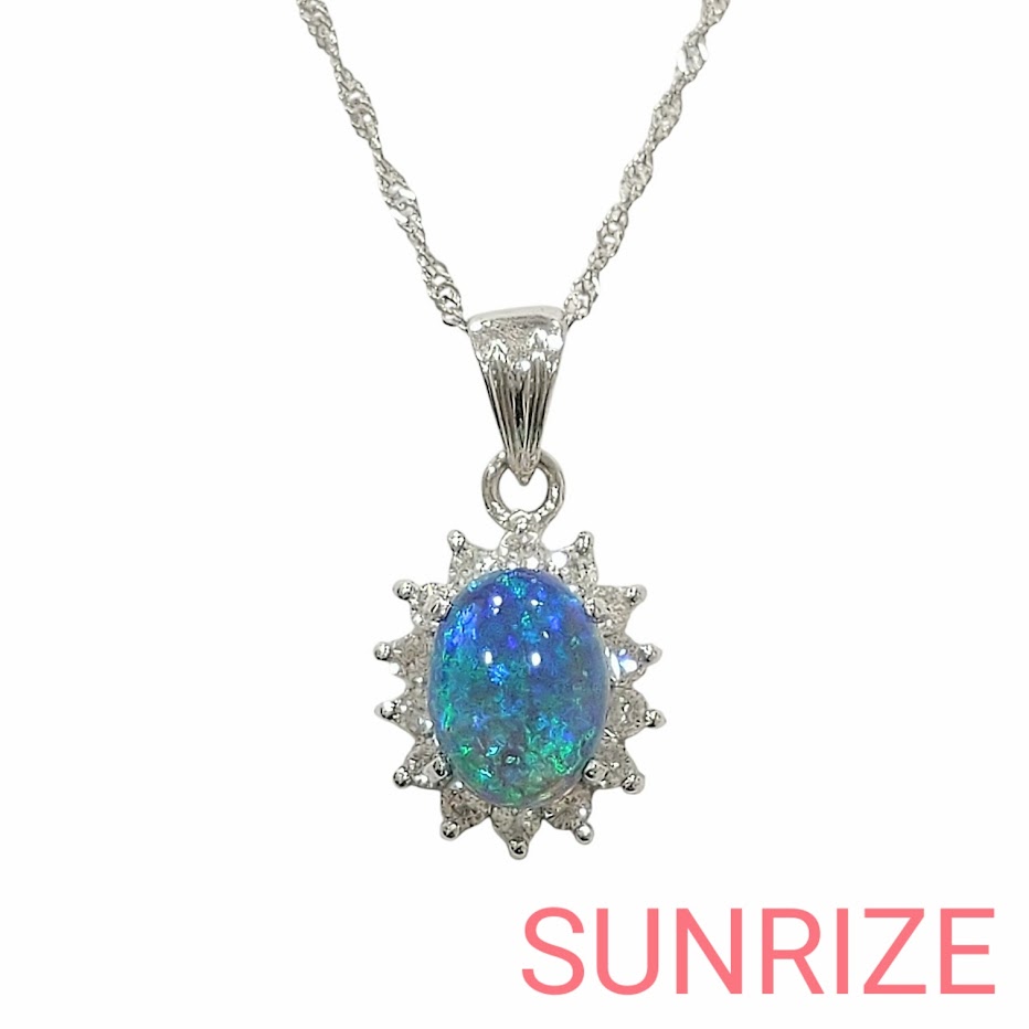 Pt850/Pt900 鑑別書付き ブラックオパール1.15ct ダイヤモンド0.23ct ネックレス【N1197】【中古】｜SUNRIZEshop 店