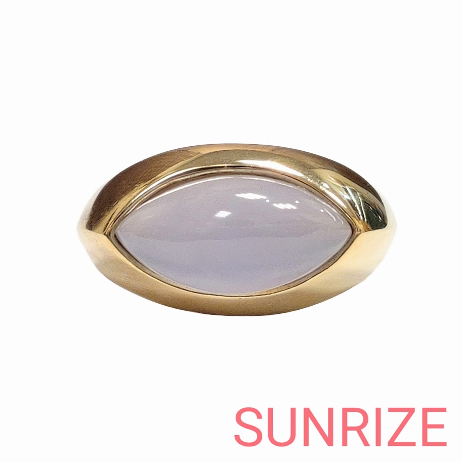 K18 鑑別書付き カルセドニー リング 約11.5号 約7.7g ゴールド【送料無料】【中古】｜SUNRIZEshop 店