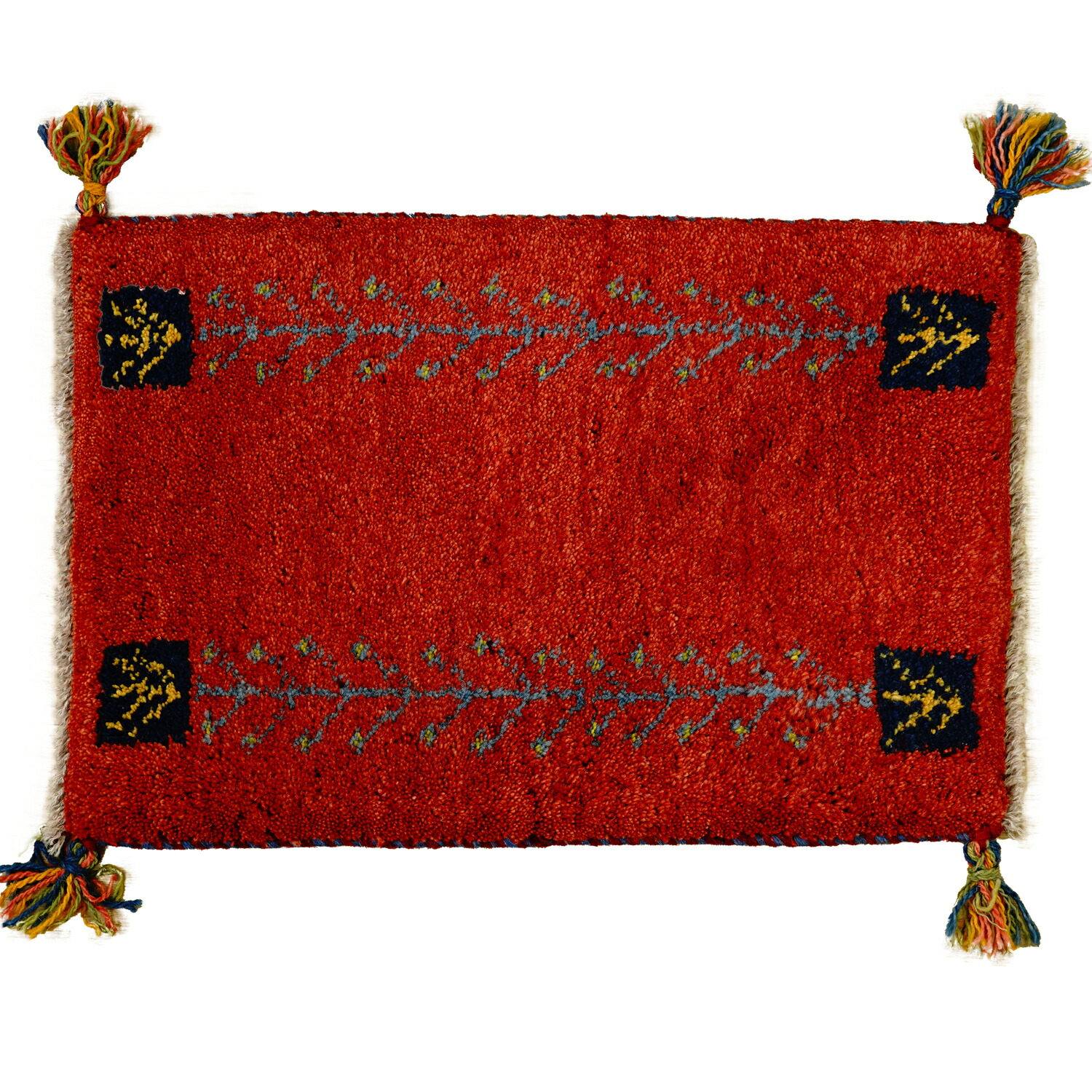 [50％OFFクーポン] ギャッベ 約40×60cm 1点限り GABBEH 24-2 イラン直輸入 ギャッベ 1点限り GABBEH ラグ 絨毯 ペルシャ絨毯 北欧 厚手 マット ウール100% 手織り 送料無料 19,485円
