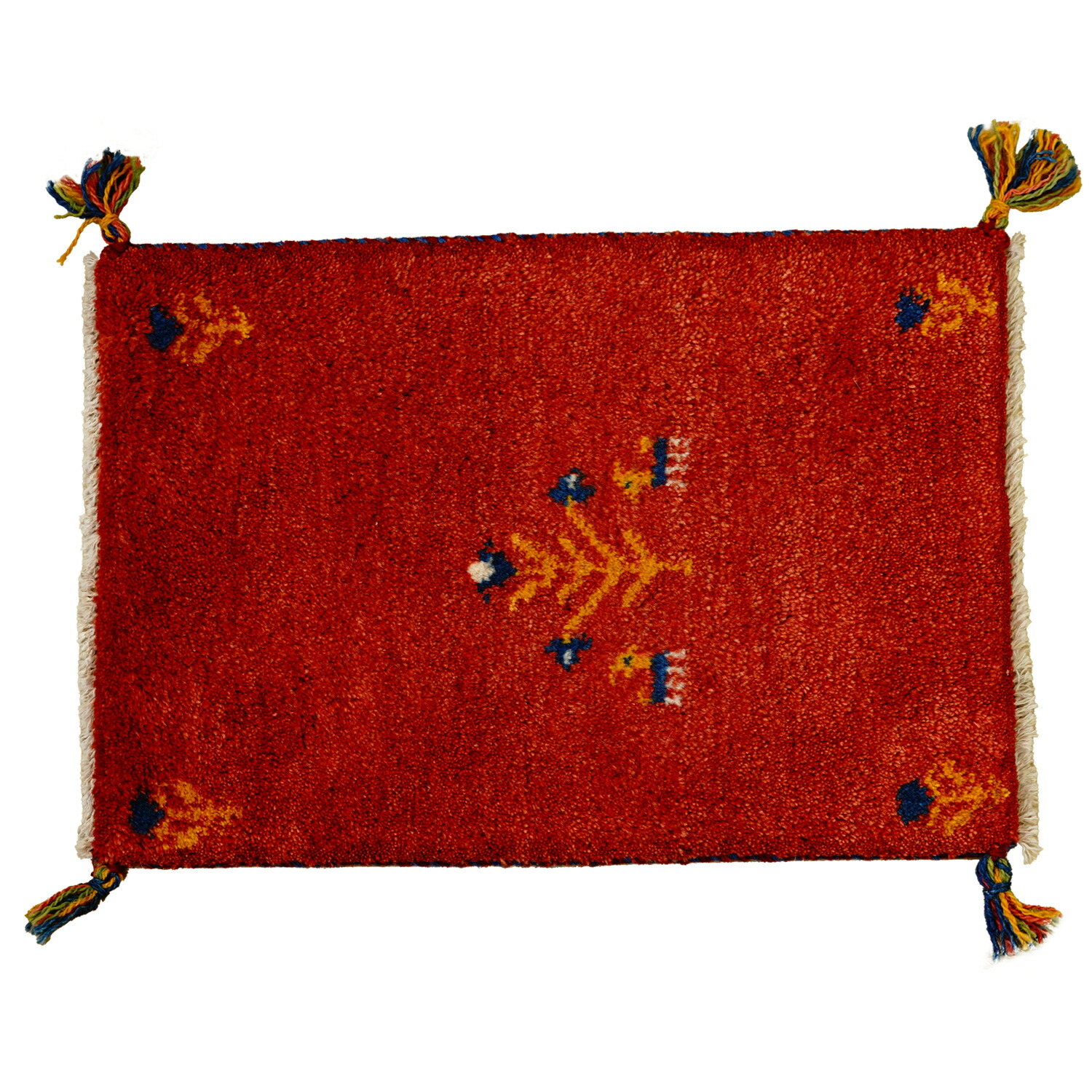 [50％OFFクーポン] ギャッベ 約40×60cm 1点限り GABBEH 24-4イラン直輸入 ギャッベ 1点限り GABBEH ラグ 絨毯 ペルシャ絨毯 北欧 厚手 マット ウール100% 手織り 送料無料