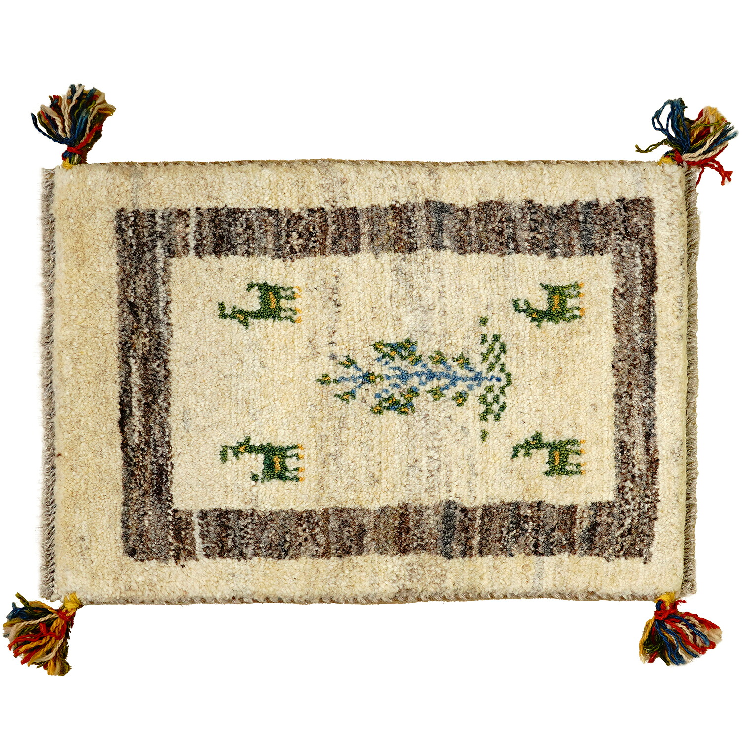 [50％OFFクーポン] ギャッベ 約40×60cm 1点限り GABBEH nn17778 イラン直輸入 ギャッベ 1点限り GABBEH ラグ 絨毯 ペルシャ絨毯 北欧 厚手 マット ウール100% 手織り 送料無料