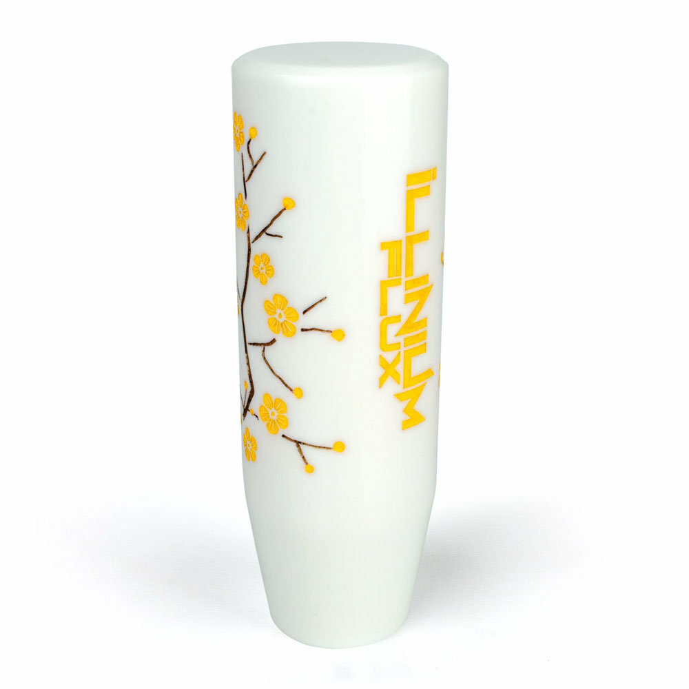 ILLINIUM FLUX　 White Hand Painted Sakura Blossom Knob ホワイト　イエロー　桜　サクラ イリニウムフレックス　シフトノブ　USDM 8x1.25 10x1.25 10x1.5 12x1.25 12x1.5 12x1.75