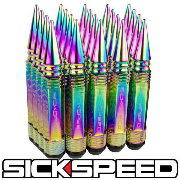SICKSPEED　 3Pハイブリッドナット　スパイク　ロングタイプ　128mm　 ネオクローム　16本　20本　24本　 スパイクナット ホイールナット ホイールボルト スチールナット アルミナット ロックナット 3分割 シックスピード　 12x1.5 12x1.25 1/2-20 14x1.5 14x2.0 18,641円