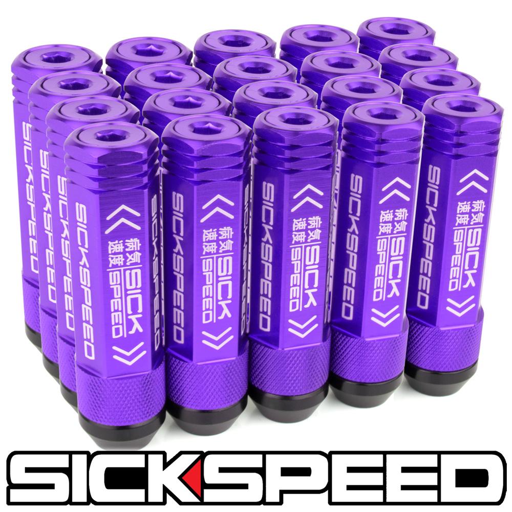 SICKSPEED　3Pハイブリッドナット　ロングタイプ　キャップ　80mm　パープル　16本　20本　24本　キャップナット ホイールナット ホイールボルト スチールナット アルミナット ロックナット 3分割 シックスピード　12x1.5 12x1.25 1/2-20 14x1.5 14x2.0｜SUNSET USDMパーツ 店