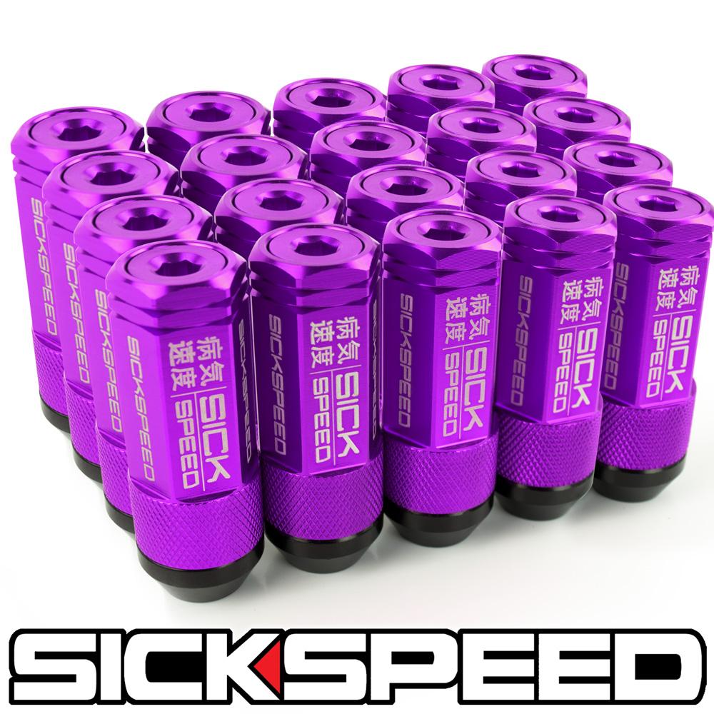 SICKSPEED 3Pハイブリッドナット ショートタイプ キャップ 60mm パープル 16本 20本 24本 キャップナット ホイールナット ホイールボルト スチールナット アルミナット ロックナット 3分割 シックスピード 12x1.5 12x1.25 1/2-20 14x1.5 14x2.0|SUNSET USDMパーツ 店