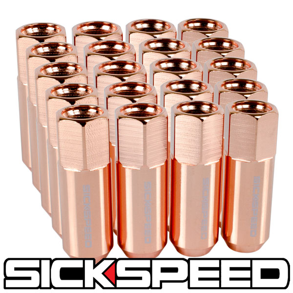 SICKSPEED アルミロングナット ローズゴールド 20本 M12xP1.25 60mm ピンクゴールドニッサン スズキ スバル アルミナット ホイールナット シックスピード 病気速度 USDM JDM|SUNSET USDMパーツ 店