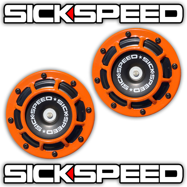 楽天市場】SICKSPEED ホーン ホワイト 白 2個1セット 丸形 汎用 12V