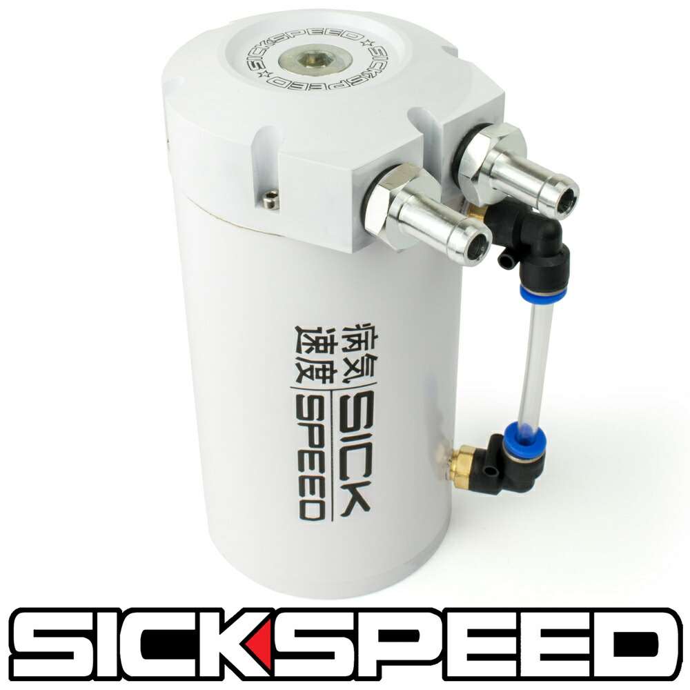 SICKSPEED　 オイルキャッチタンク　ホワイト　 エンジンルーム　ドレスアップ　ブローバイ　 シックスピード　病気速度　USDM　JDM