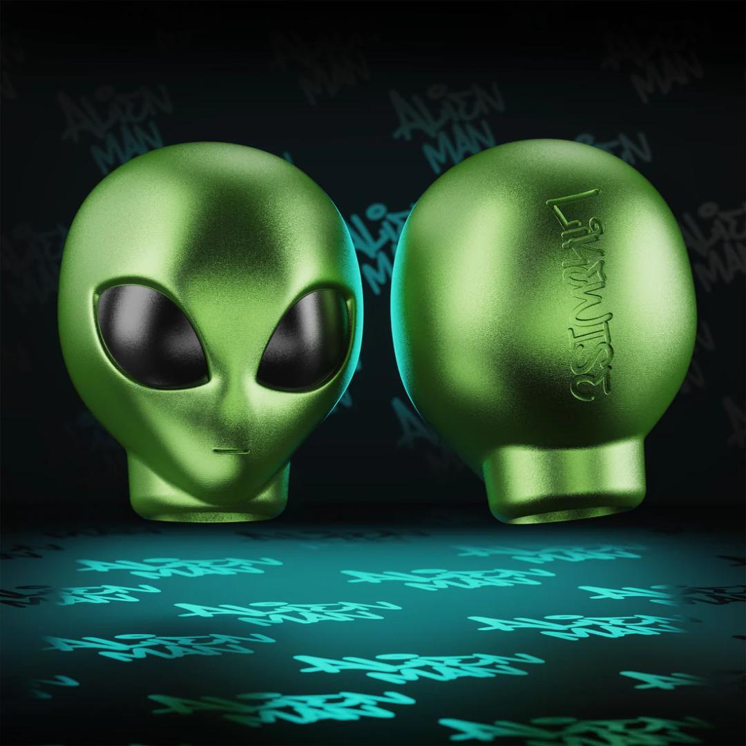 LIKEWISE　限定デザイン　ALIEN MEN　エイリアン　リトルグレイ　グリーン　アルミニウム　　　　汎用　AT　MT　宇宙人　UFO　ライクワイズ　シフトノブ　M8 x P1.25　M10 x P1.25　M10 x 1.5　M12 x P1.25画像