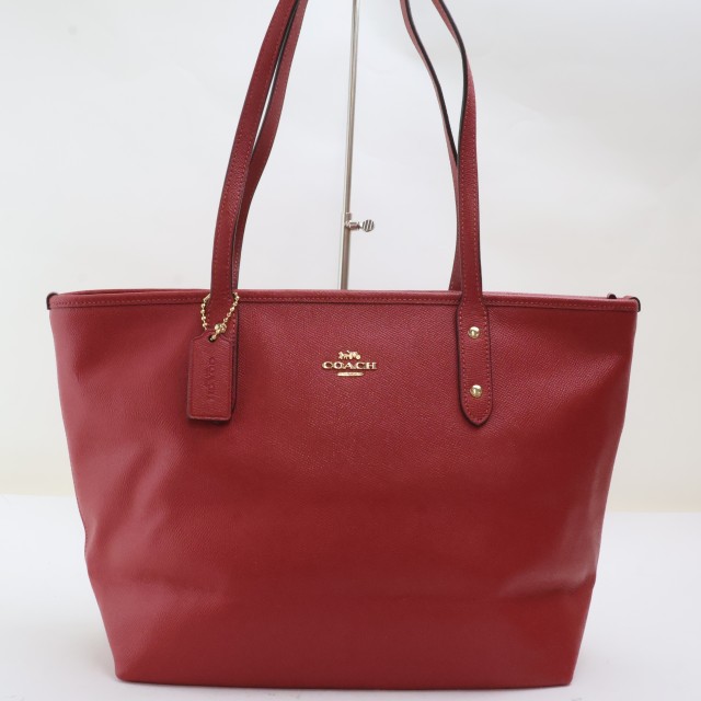 【中古】2509-58 コーチ F58846 トートバッグ COACH レザー製 レッド 金金具|sunsetmasu