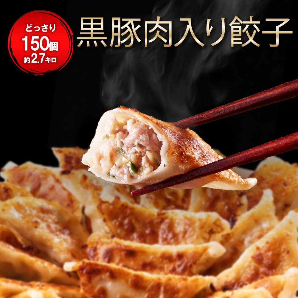黒豚肉入り冷凍餃子 150個 一龍堂 餃子 生餃子 ぎょうざ ギョウザ ギョーザ 冷凍食品 食品 惣菜 中華惣菜 点心 中華 中華点心 グルメ 大人気冷凍商品 送料無料 業務用 おかず ビール