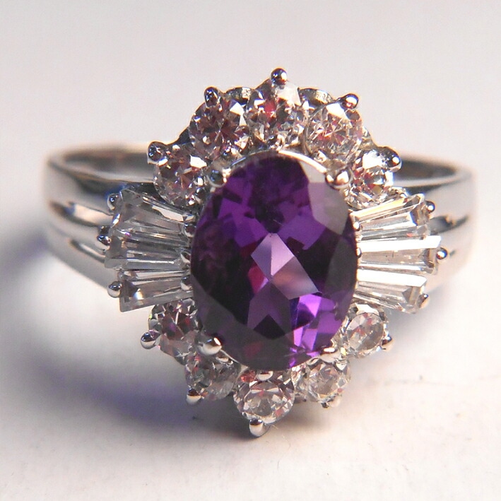 アメジスト　指輪　K14WG（14金、ホワイトゴールド） 楽天市場】【14金】K14WG 指輪 ホワイトゴールドアメジストリング