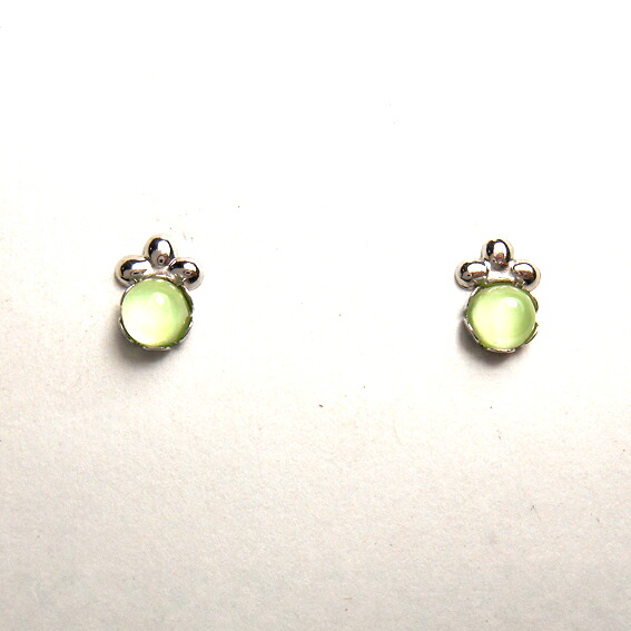【K14WG 14金ホワイトゴールド】ピアス【合成ムーンストーン】アクセサリー