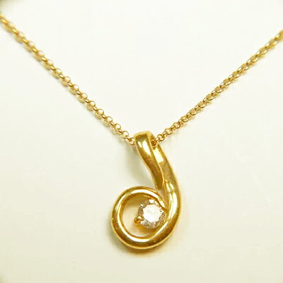 【18金】K18 イエローゴールド ペンダントネックレス　石：ダイヤ0.11ct【送料無料】【クリスマス】｜お酒・宝飾のサンショップささき