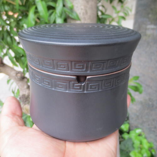 楽天市場 蓋つき フタ付 陶器 ふた付き 灰皿 ブラック おしゃれ 分割 セパレート 石材店サンソー