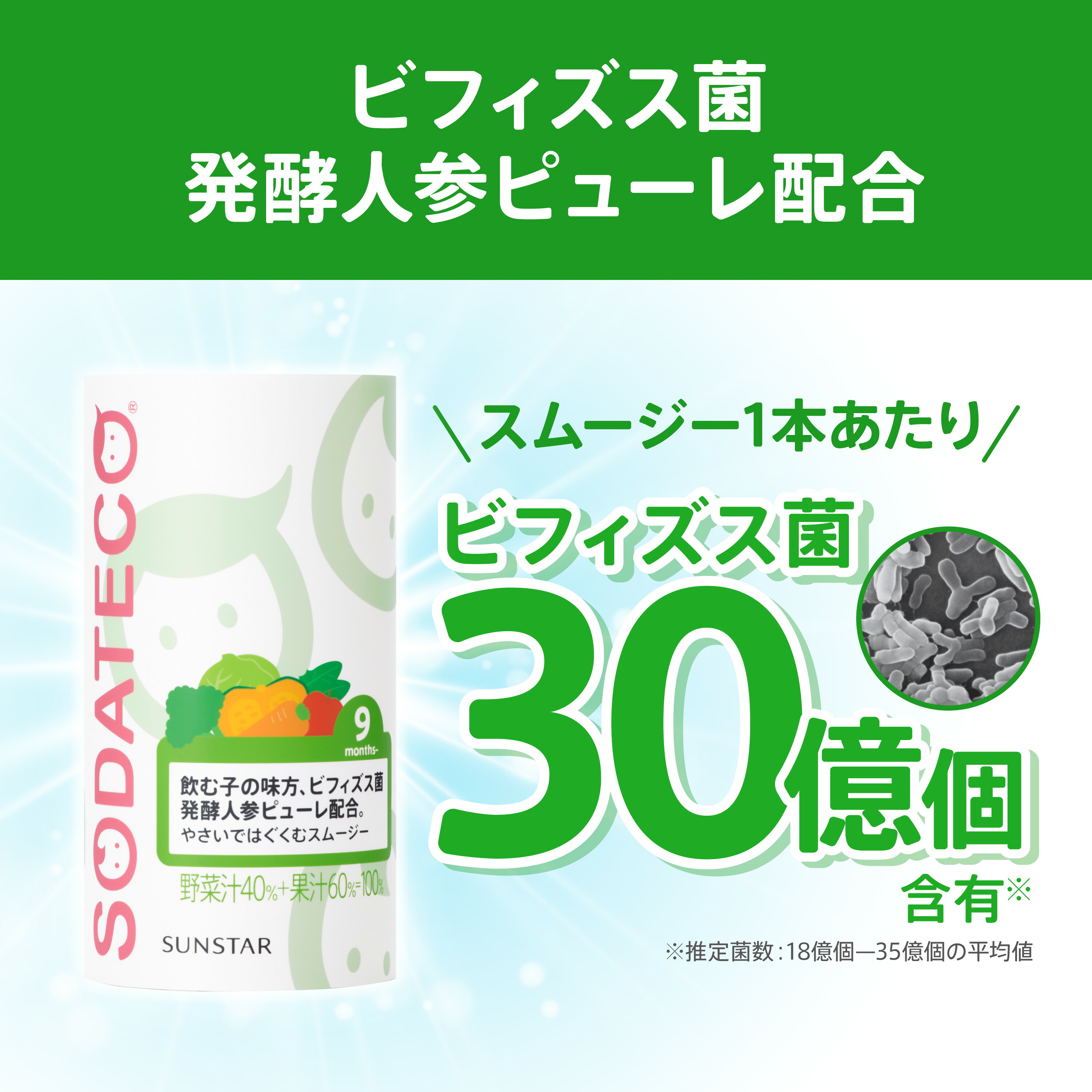 サンスター公式通販】ソダテコ やさいではぐくむスムージー 1ケース (1
