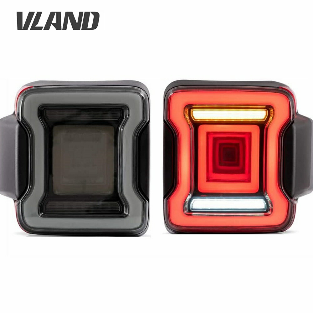 VLAND ジープ ラングラー JL用 LEDテールランプ スモークテール レッドテール 流れるウィンカー 3Dブラックホール