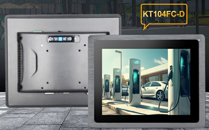 高輝度タッチパネルディスプレイ NEWAY KT104FC-D 10.4インチ(4:3) 800cd/m2 産業用タッチパネル液晶ディスプレイ VGA HDMI DVI IP65フロント防塵防水 投影静電式タッチパネル 1024x768｜サンテックス