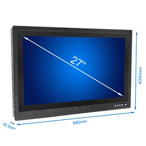ディマー付マリンモニター Rejitek IM-40270W-A0FH5A 船舶向け 27インチ 16:9 VGA,HDMI入力、フロントIP65防水/防塵、結露防止、VRノブ 輝度調整、パネル取付|サンテックス