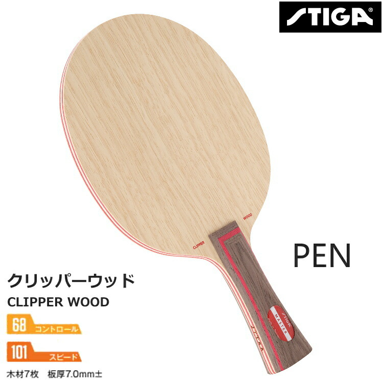 スティガ ピンポン櫂 クリッパーウッド 中国式書き込み STIGA 1020-65