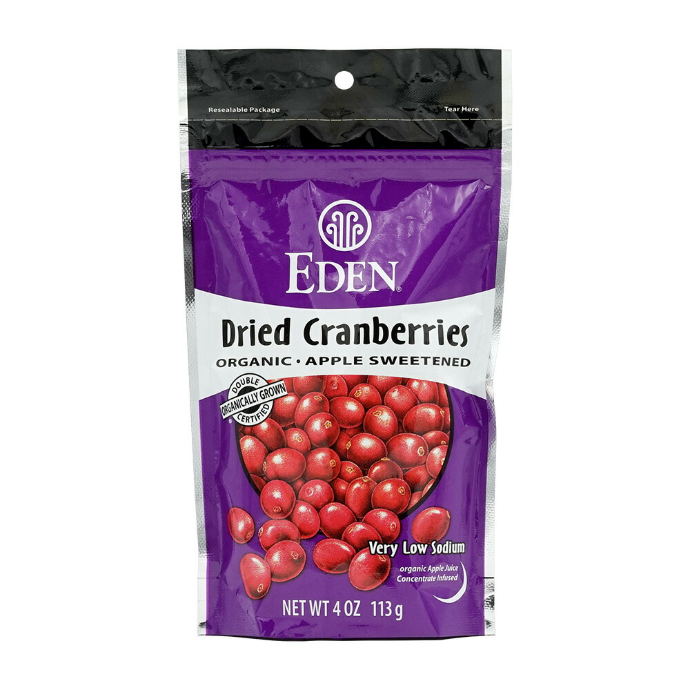 【楽天市場】【送料無料】 ダブルオーガニック ドライクランベリー アップルジュース配合 113g エデンフード【Eden Foods