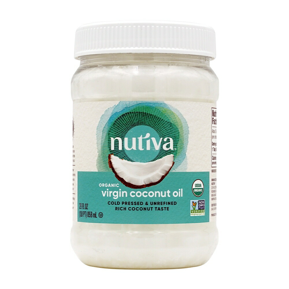 【送料無料】 オーガニックバージンココナッツオイル 858ml ヌティバ【Nutiva】Organic Virgin Coconut Oil  29 fl oz VitaCafe