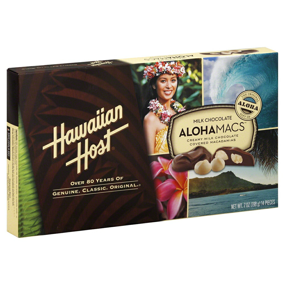 【送料無料】 ハワイアンホースト アロハマックス ミルクチョコレート マカダミアナッツ 14 個入り 198 g【Hawaiian Host】Aloha Macs Milk Chocolate Macadamia Nuts 7 oz
