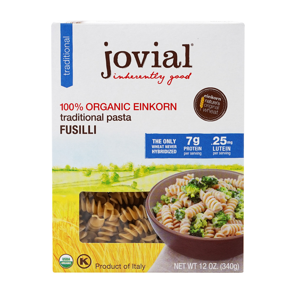 【送料無料】 100%オーガニック アインコーン パスタ フジッリ 340g グルテンフリー ジョビアルフード 料理【Jovial Foods】100% Organic Einkorn Traditional Pasta, Fusilli 12 oz画像