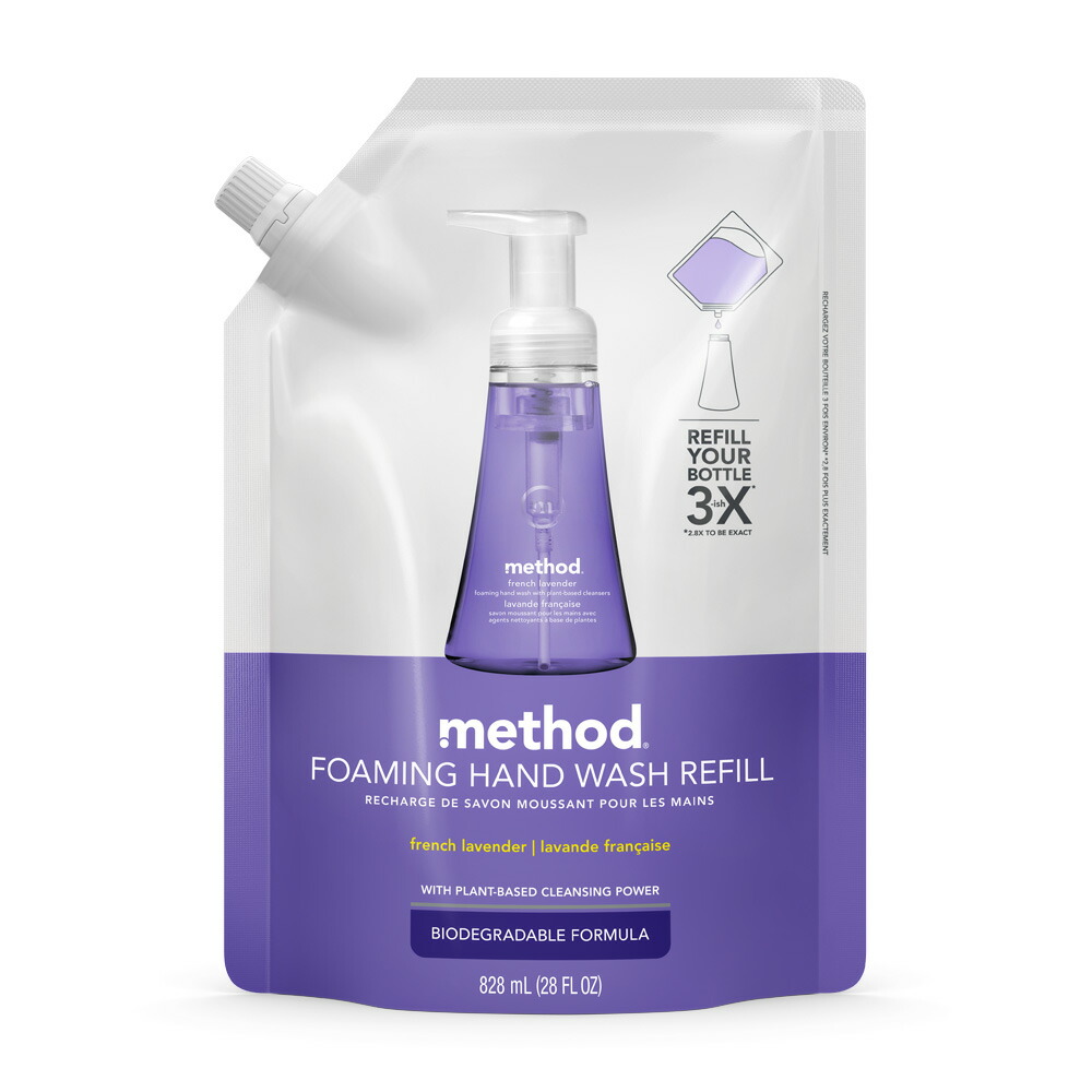 【楽天市場】【送料無料】 フォーミング ハンドウォッシュ 泡ハンドソープ 詰め替え用 リフィル フレンチラベンダー 828ml メソッド 大