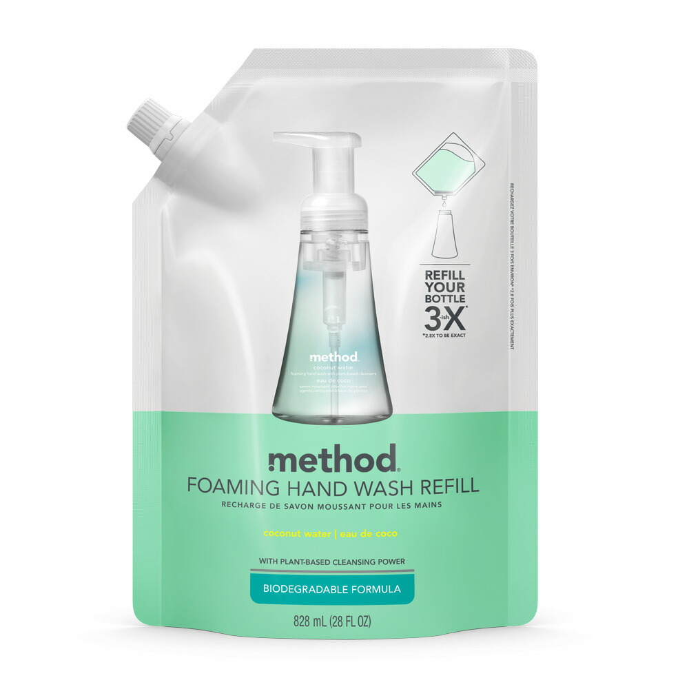 【楽天市場】【送料無料】 泡 フォーミング ハンドウォッシュ 詰め替え ココナッツウォーター 828ml メソッド リフィル 石鹸 手洗い 大