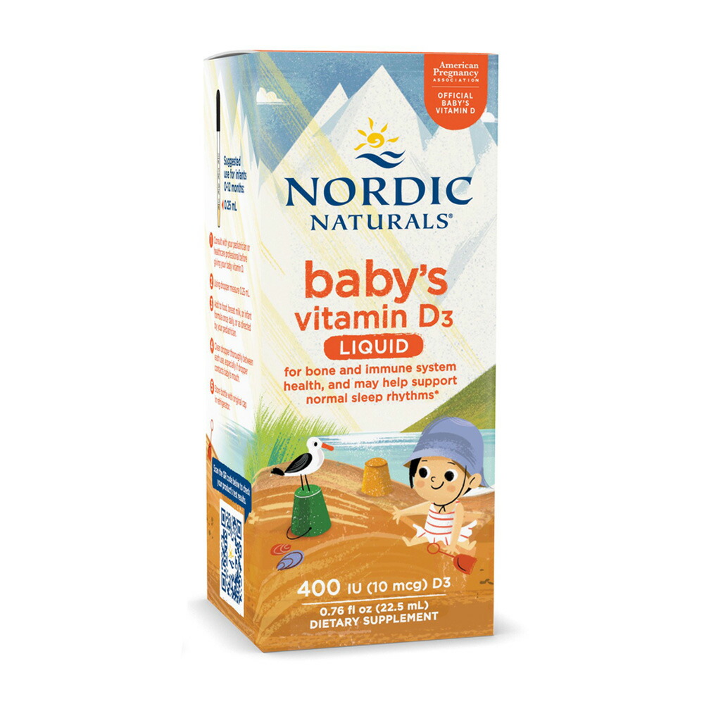 【楽天市場】【送料無料】 ベビー ビタミンD3 リキッド 400IU 22.5ml ノルディックナチュラルズ キッズサプリメント 赤ちゃん