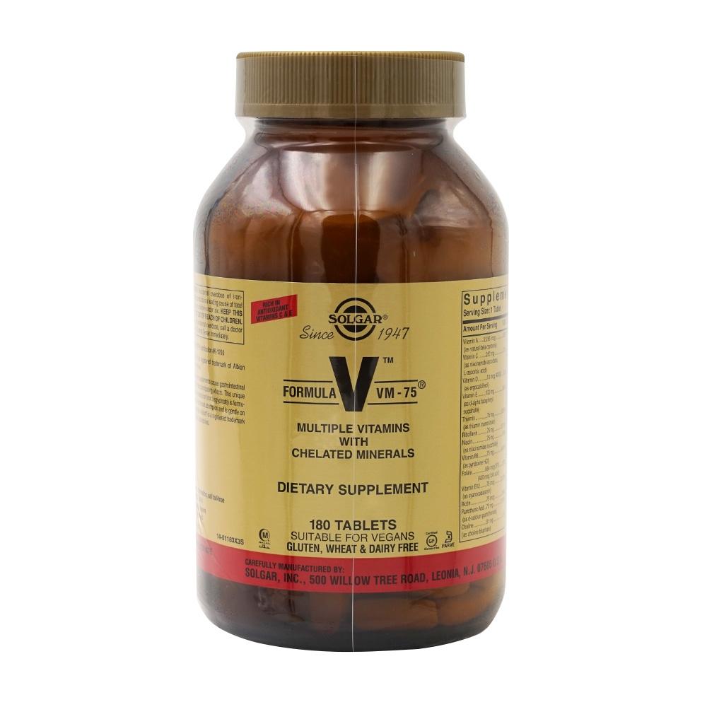 【楽天市場】【送料無料】フォーミュラ VM75 マルチビタミン キレートミネラル配合 180粒 タブレット ソルガー【Solgar