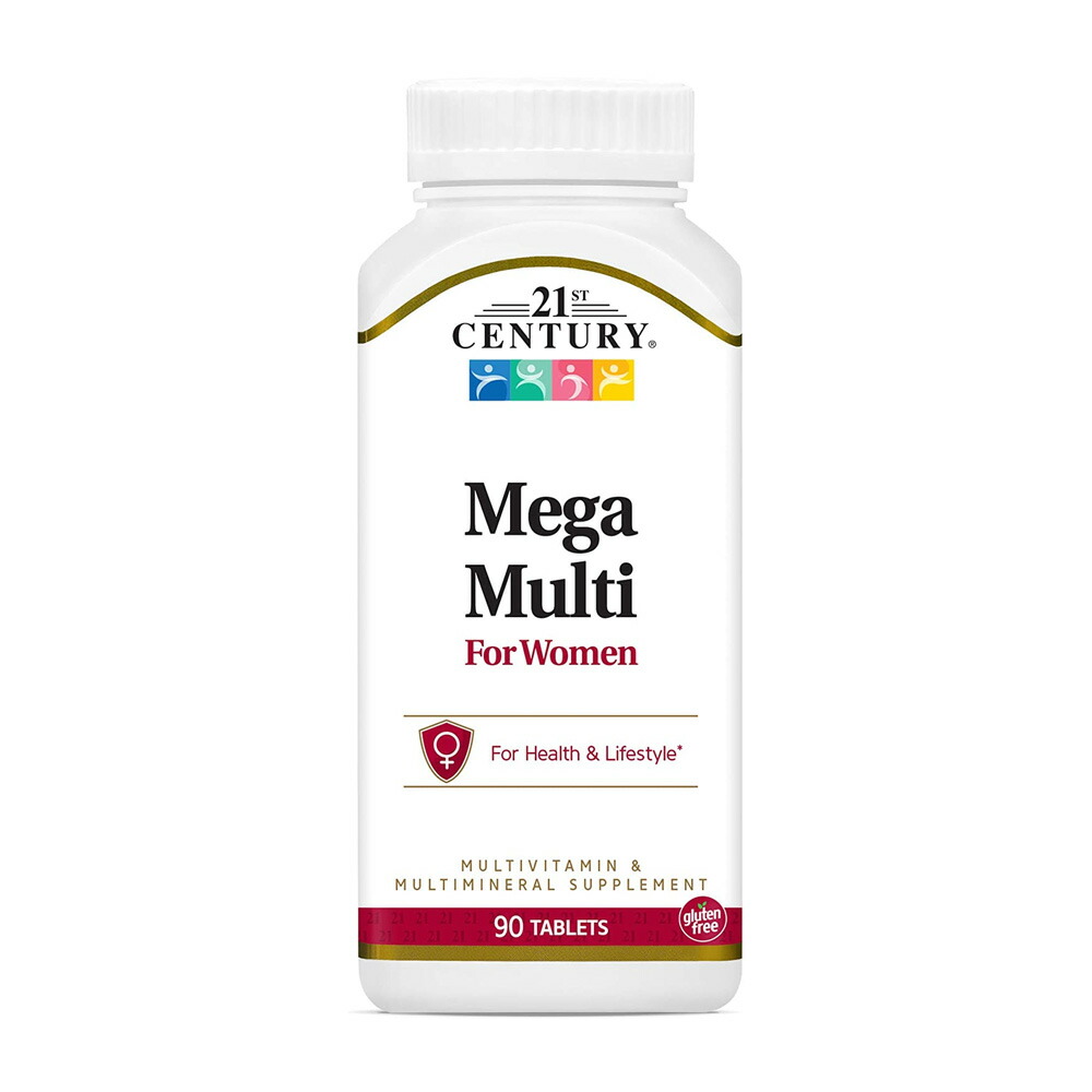 【楽天市場】【送料無料】 メガマルチ マルチビタミン 女性用 90粒 タブレット 21センチュリー【21st Century】Mega