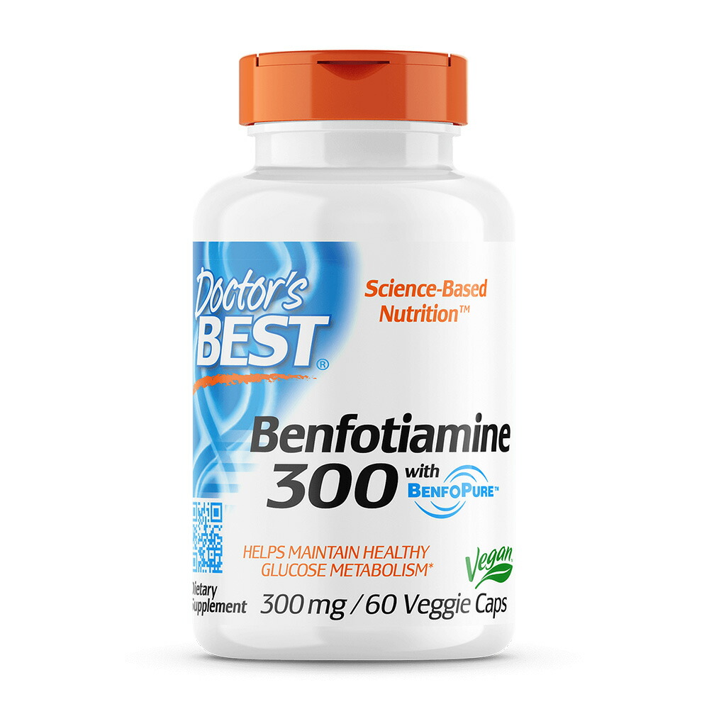 【楽天市場】【送料無料】 ベンフォチアミン 300mg 60粒 ベジカプセル ドクターズベスト ビタミンB1 ビタミンB群【Doctor's