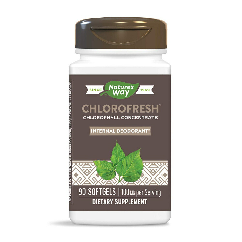 【楽天市場】【送料無料】 クロロフレッシュ クロロフィル 100mg 90粒 ソフトジェル ネイチャーズウェイ【Nature's Way