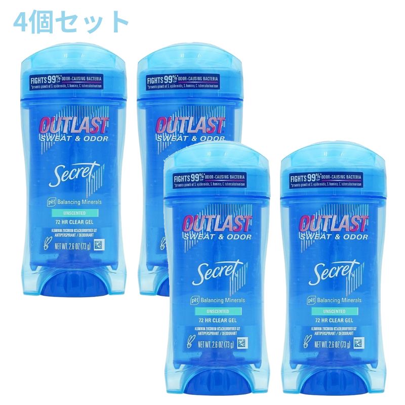 5本　無香料　Secret デオドラント　ジェル　73g Secret アウトラスト48時間クリアジェルアンチパースフィラント