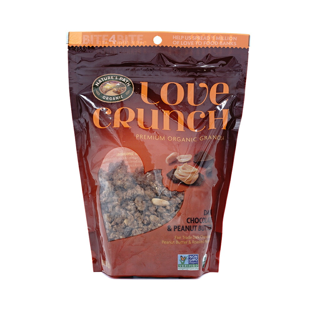 【楽天市場】【送料無料】 ラブクランチ プレミアムオーガニックグラノーラ ダークチョコレート＆ピーナッツバター 325g ネイチャーズパス
