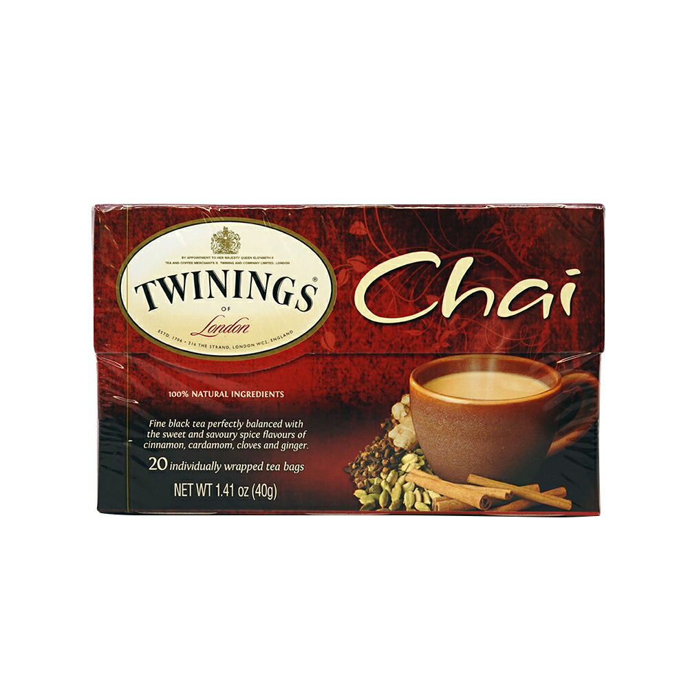 【楽天市場】【送料無料】チャイティー 20個入り ティーバッグ トワイニング 紅茶【Twinings】Chai Tea, 20 Tea