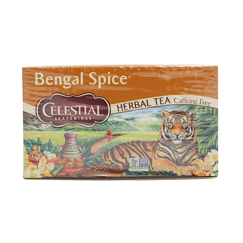 【楽天市場】【送料無料】 ハーブティー ベンガルスパイス 20個入り ティーバック セレッシャルシーズニングス ノンカフェイン カフェイン