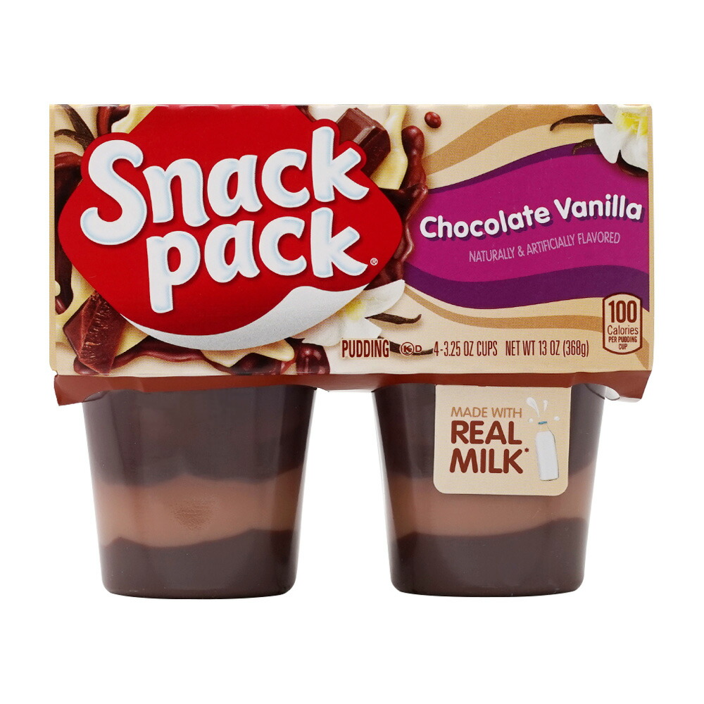 【楽天市場】【送料無料】 チョコレートバニラ プリン カップ 92g×4個 スナックパック グルテンフリー【Snack Pack