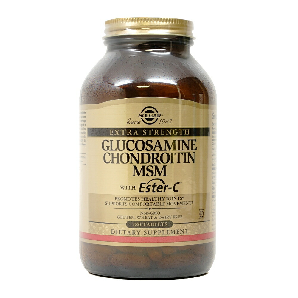 【楽天市場】【最大1,000オフクーポン配布中】 グルコサミン コンドロイチン MSM エスタC配合 180粒 タブレット ソルガー