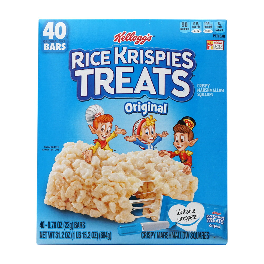【楽天市場】【送料無料】 ライスクリスピー マシュマロスクエア オリジナル 40本入り バー 各22g ケロッグ シリアル お菓子 スナック