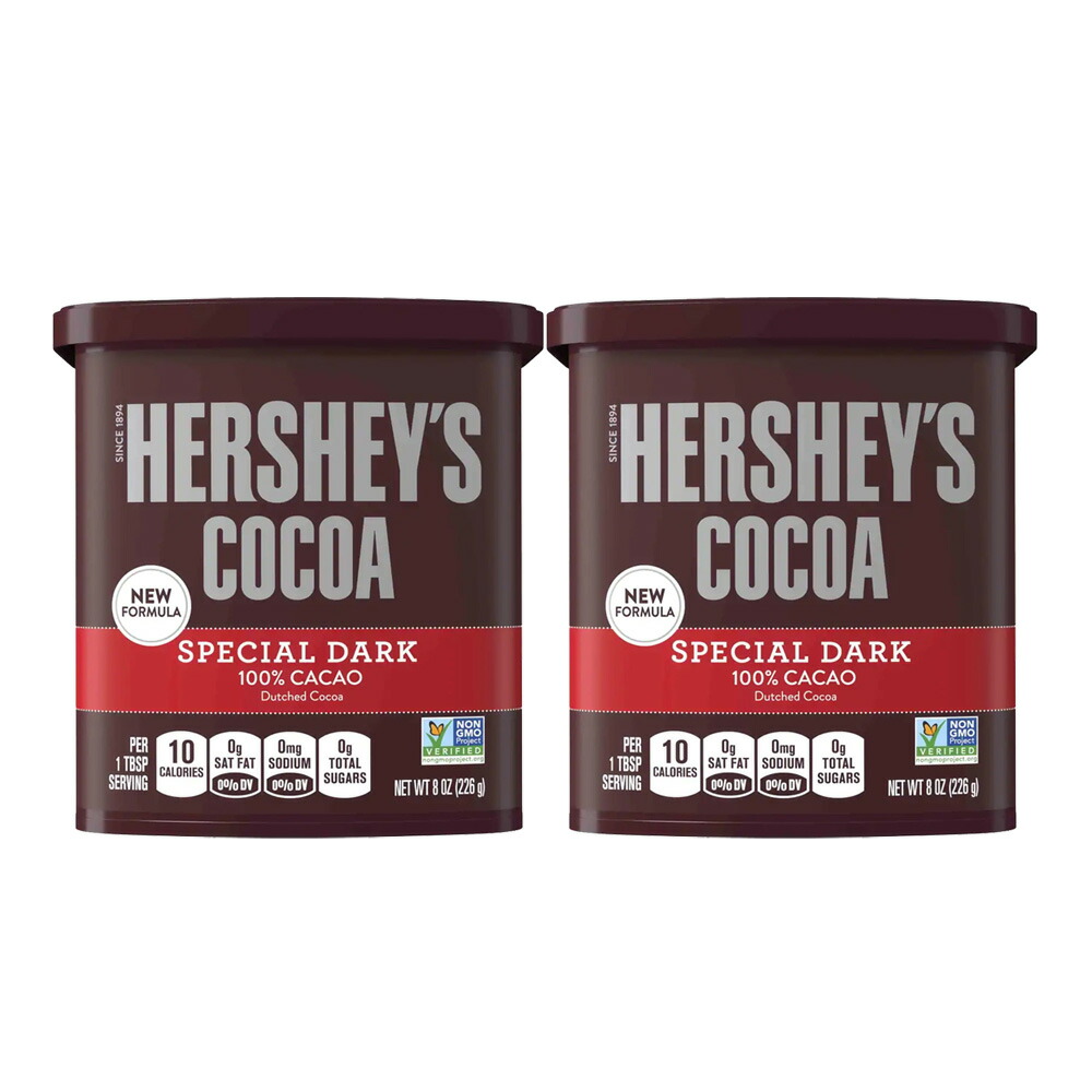 【楽天市場】【送料無料】 2個セット ココア スペシャルダーク 100％ カカオ 226g ハーシーズ 飲料 スナック おやつ【Hershey