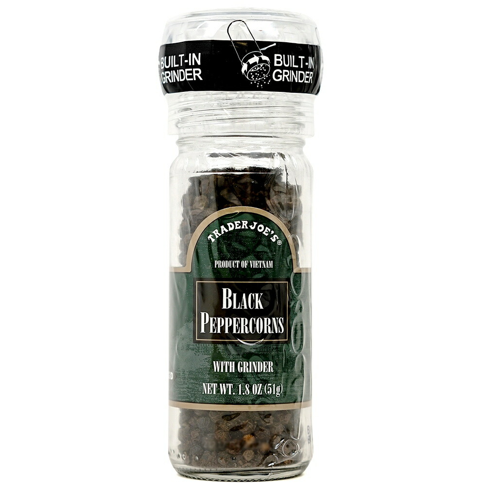 【楽天市場】【送料無料】 ブラックペッパー ペッパーコーン グラインダー付き 51g トレーダージョーズ トレジョ【Trader Joe's
