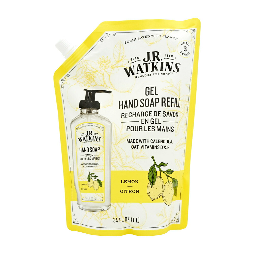 【楽天市場】【送料無料】 ジェル ハンドソープ 詰め替え用 パウチ レモン 1L JRワトキンス 石鹸 手洗い【J.R. Watkins