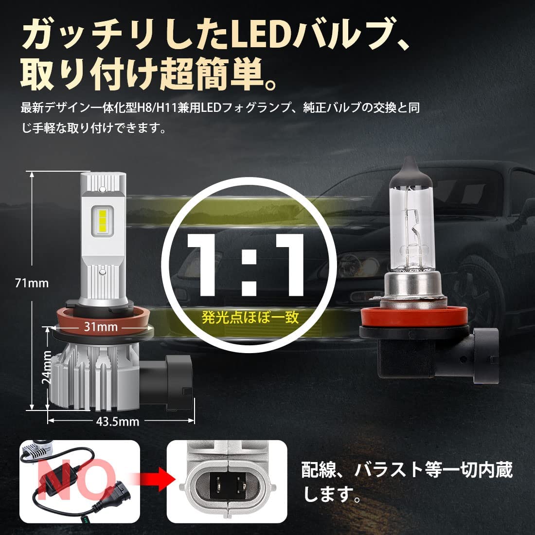 驚きの値段で】 H8 H9 H11 H16 2021年 最新モデル CSPチップ 搭載 LED