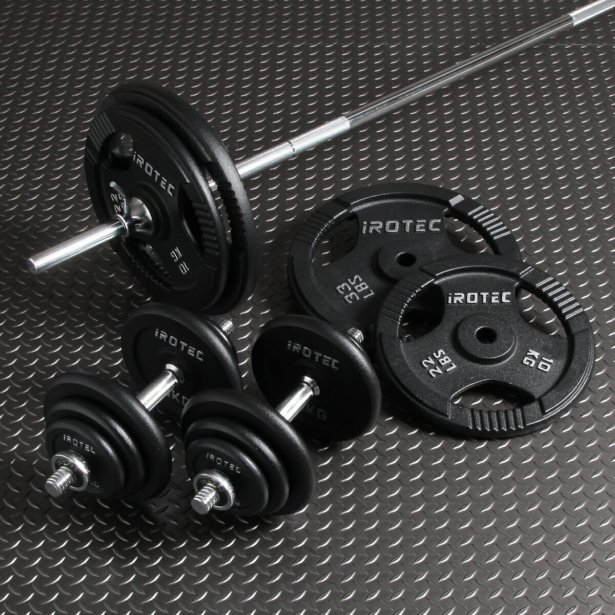 【ラバーリング付】iROTEC 15kg ダンベルプレート② ラバー プレート 15kg(2枚) IROTEC (アイロテック)