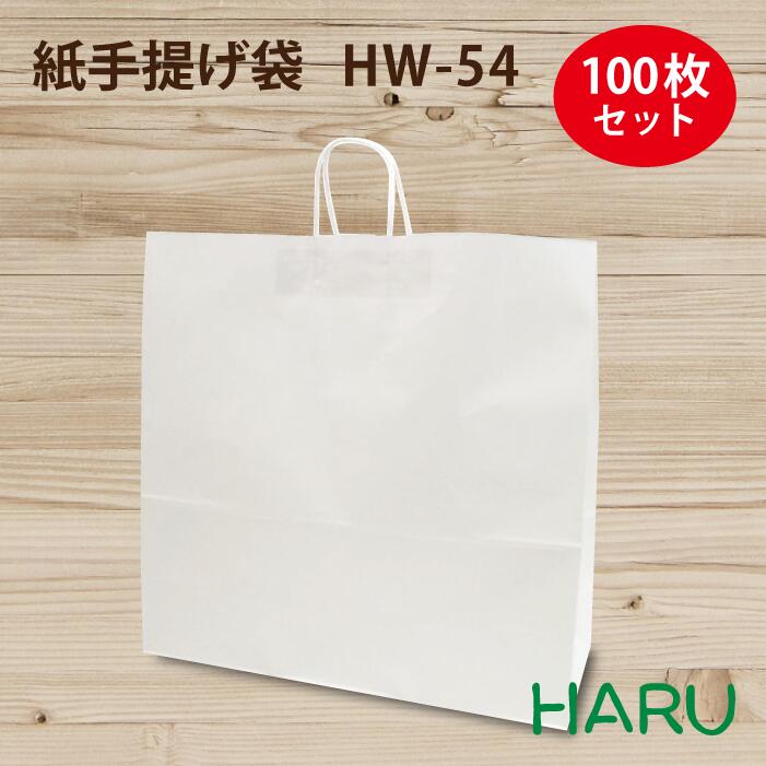 楽天市場】紙手提げ袋平紐（白） 小 100枚梱包 白 無地 サイズ：幅320