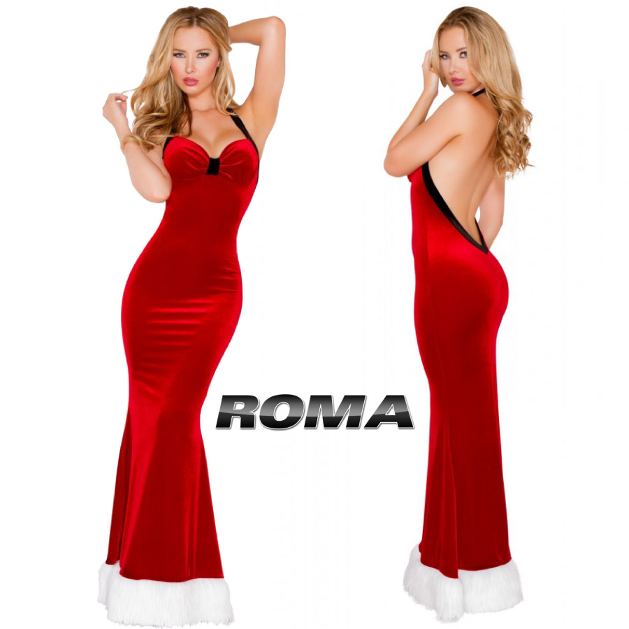 コスプレ 衣装 ROMA COSTUME ローマ ドレス RM C187 クリスマス サンタ サンタクロース SANTA santa 正規品 マライアキャリー ロングドレス ゴージャス コスチューム 衣裳 エロ かわいい セクシー ダンス 舞台 ステージ ショー ハロウィン クラブ イベント パーティー｜ＶＦＴＱ